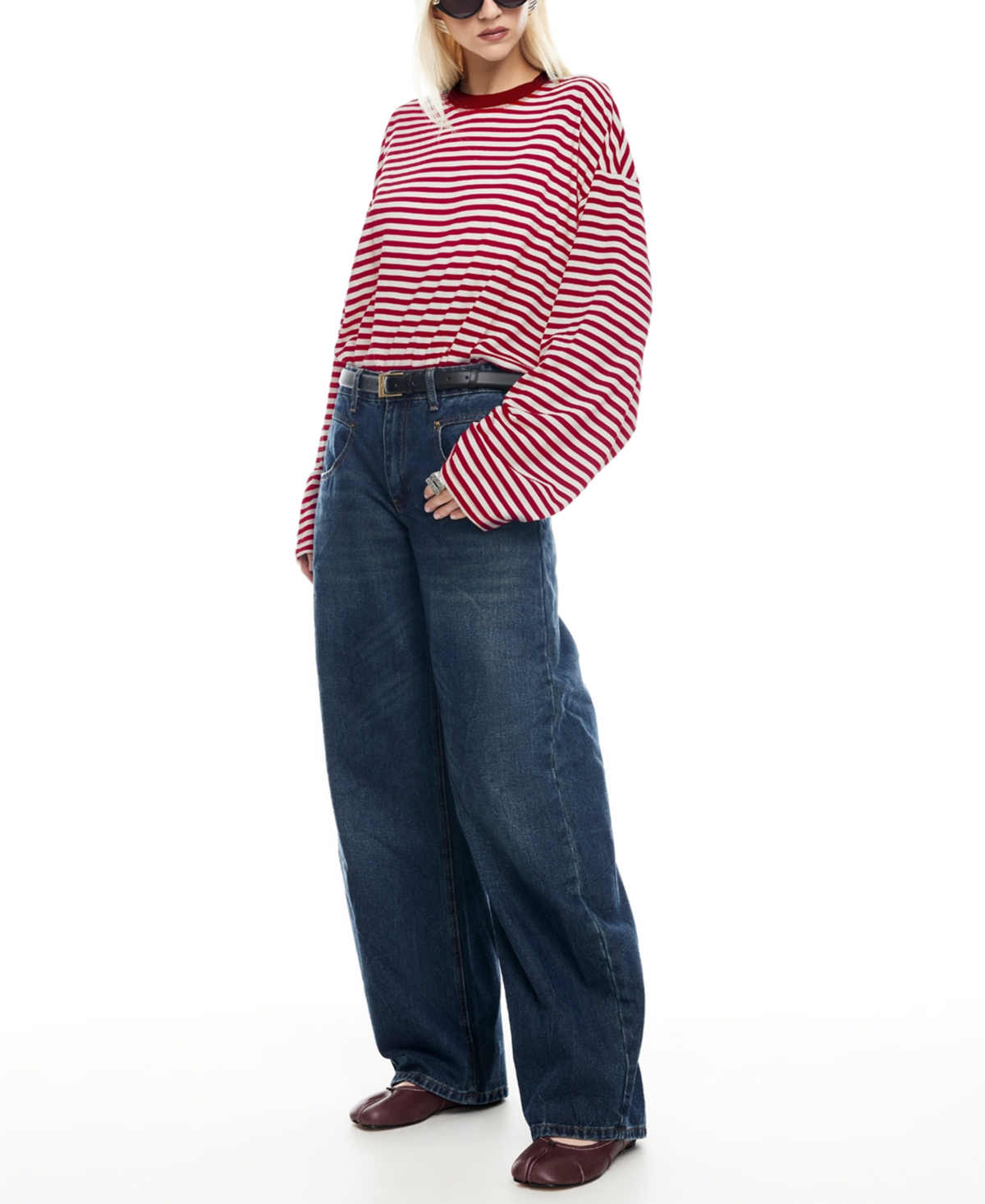 Lioness Bloom Stripe Top In Purple