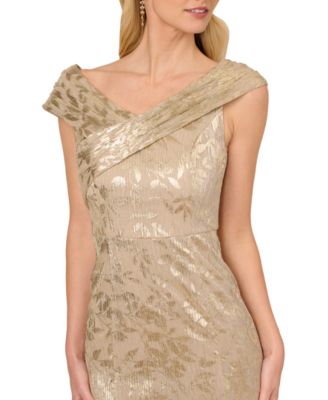 Petite Foil-Leaf Mermaid Gown