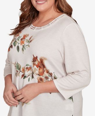 Plus Size Classic Floral Squirrel Harvest Top