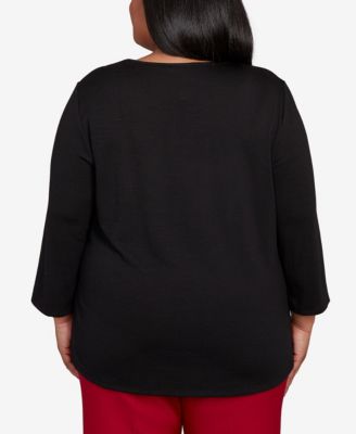 Plus Size Classic M&eacute;lange Side Button Top