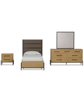 Linstead 3-Pc. Twin Upholstered Set (Bed, Dresser & Nightstand), Created for Macy's