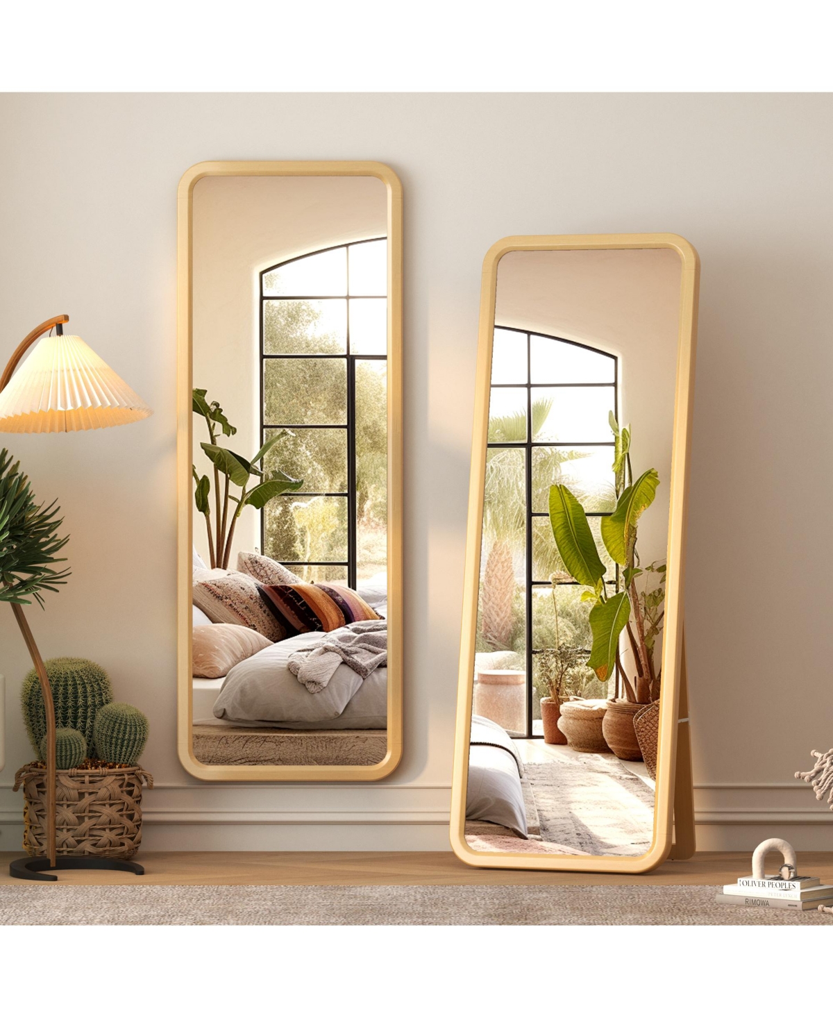 Vlsrka Full-length mirror with wooden frame for floor standing or wall mounting