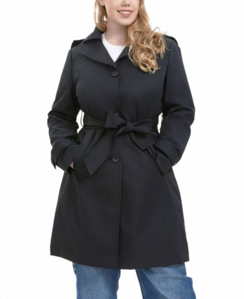 Женские куртки BGSD Plus Size Ivy Water Resistant Hooded Trench Coat