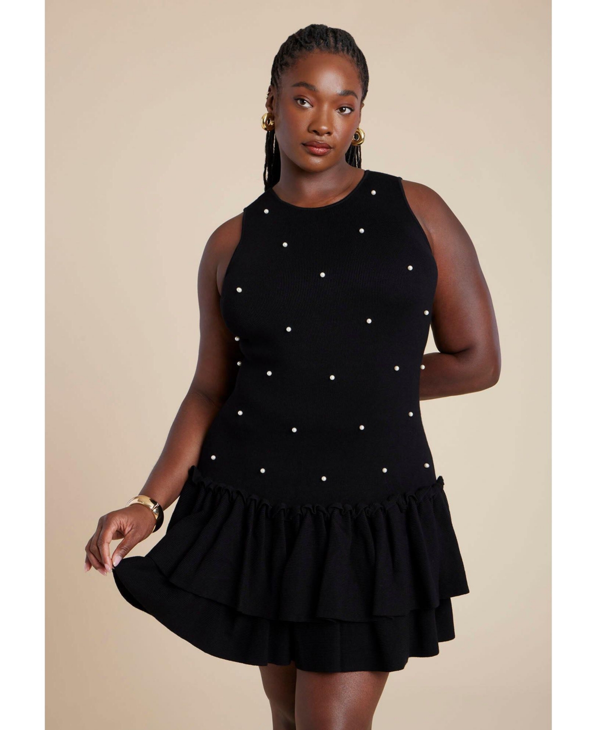 Eloquii Women's Seam Detail Ponte Work Dress