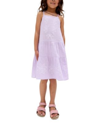 Little Girls Raffya Camilla Tiered Lace Insert Dress