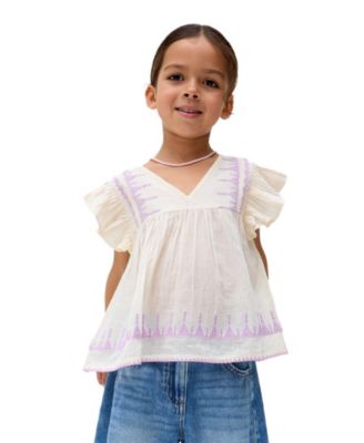 Mariana Flutter Sleeve Embroidered Blouse