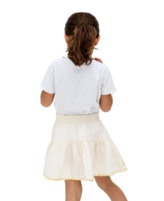 Little Girls Raffya Staranisse Tiered All Over Embroidered Skirt