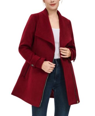 Women's Kinsley Wool Blend Zip Front Walking Coat