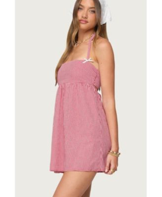Women's Rina Gingham Halter Mini Dress