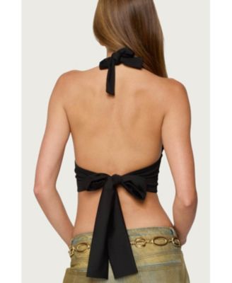 Women's Aiva Backless Plunge Neck Halter Top