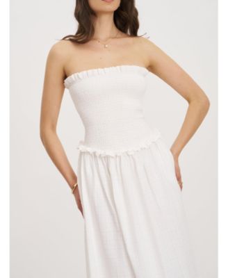 Women's Quadiya Smock Top Strapless Drop Waist Midi Dress