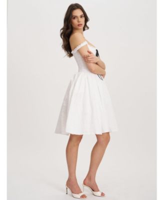 Women's Madison Cotton Eyelet Square Neck Midi Dress