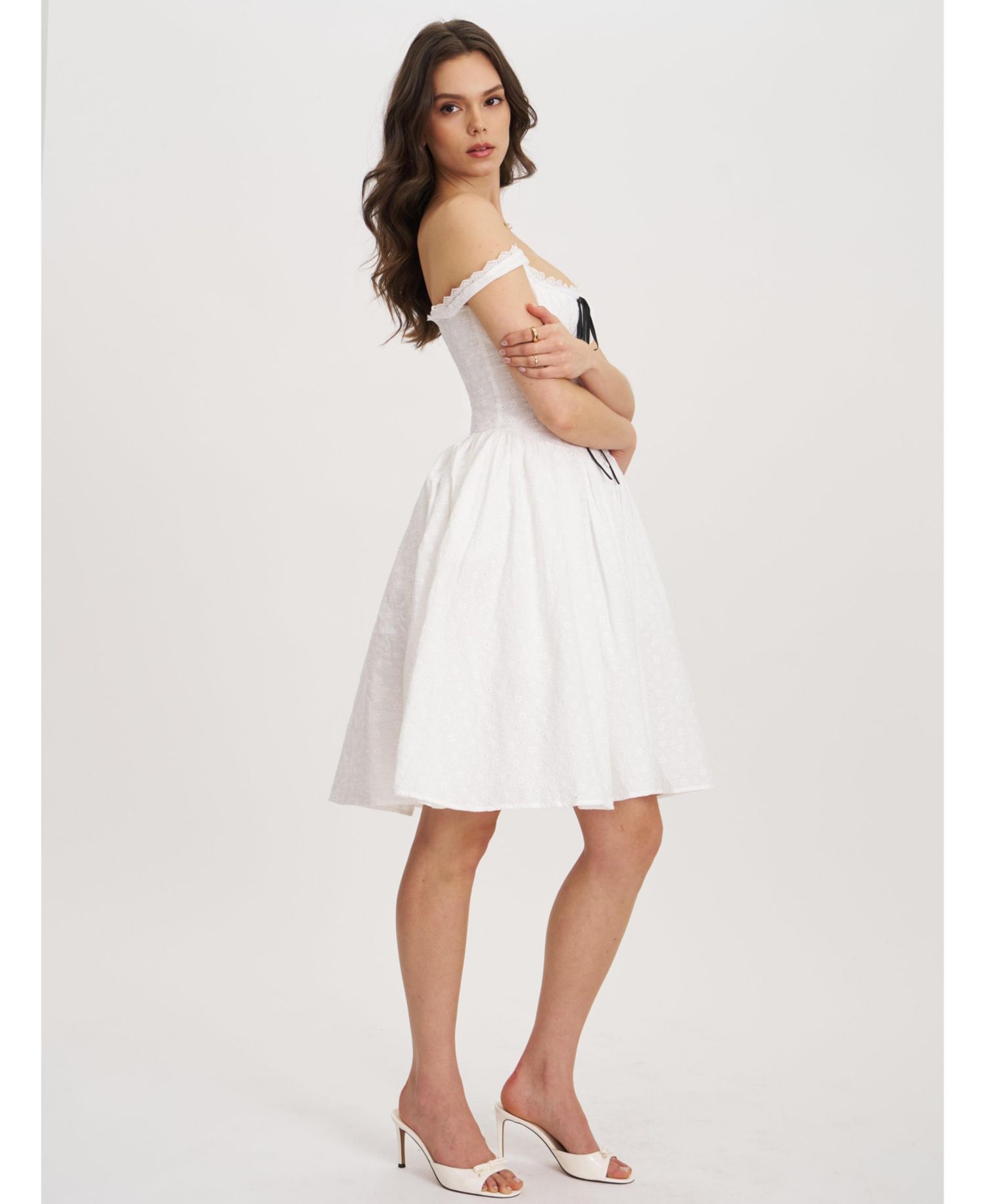 Women's Madison Cotton Eyelet Square Neck Dress