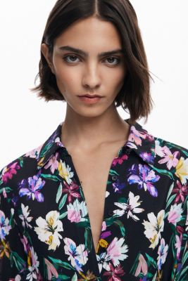 Women's Gradient floral shirt dress