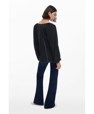 Women's Blouse with contrast embroidery