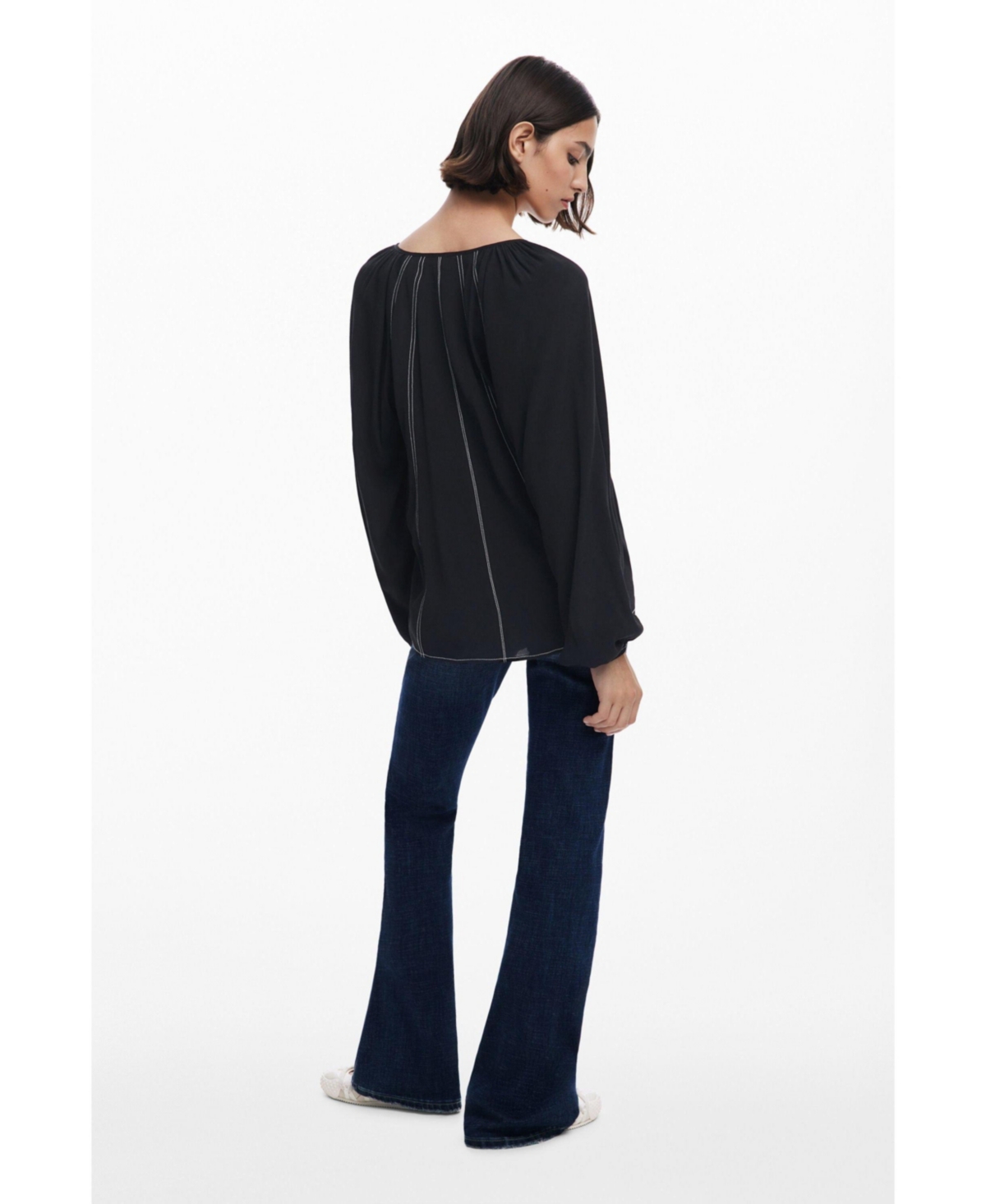 Desigual Women's Blouse with contrast embroidery