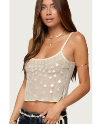 Women's Onya Iridescent Sheer Knit Top