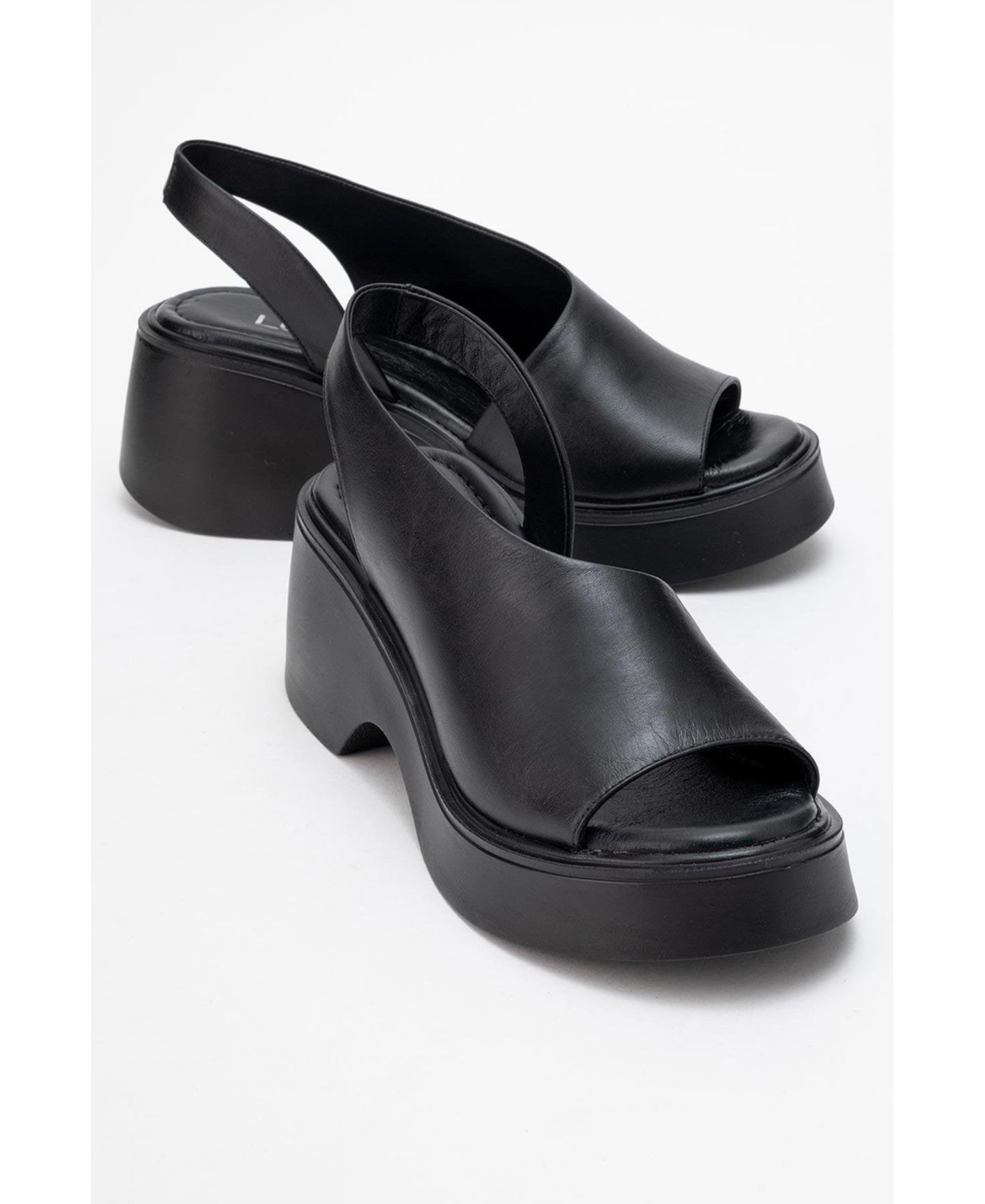 Женские сандалии Forever & Always Shoes ROY Leather Wedge Sandal (Women), цвет: Чёрный кожаный — фото 2