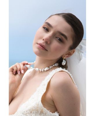 Natasha Freshwater Petal & Baroque Pearl Beaded Necklace