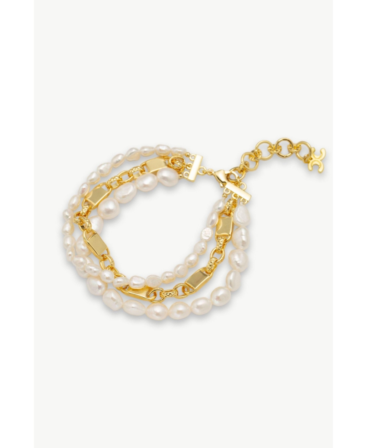 Mia Layered Luxe Freshwater Pearl Bracelet - Gold