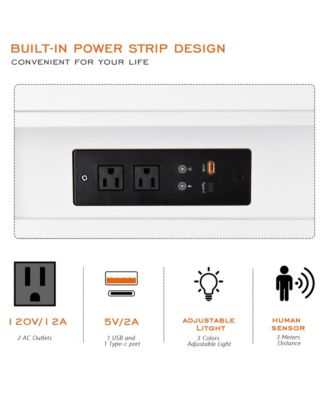 3-in-1 Vanity Desk with LED Sensor Light, Flip Mirror and Drawers