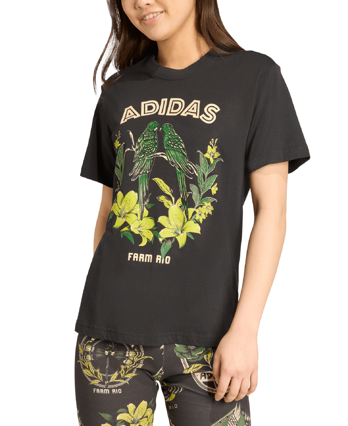 Women's Farm Cotton Graphic T-Shirt - Black