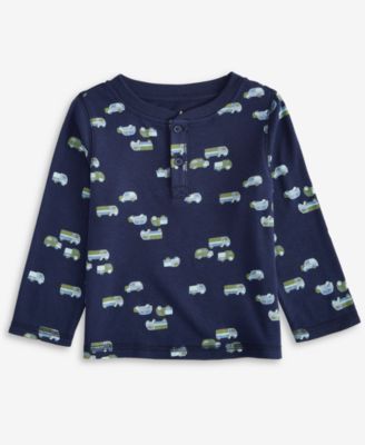 First Impressions - Baby Boys Long-Sleeve Geo Trucks Printed Cotton T-Shirt