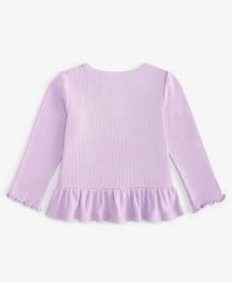 Baby Girls Mix and Match Long Sleeve Pointelle T-Shirt