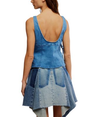 Women's Not My Fault Sleeveless Denim Top