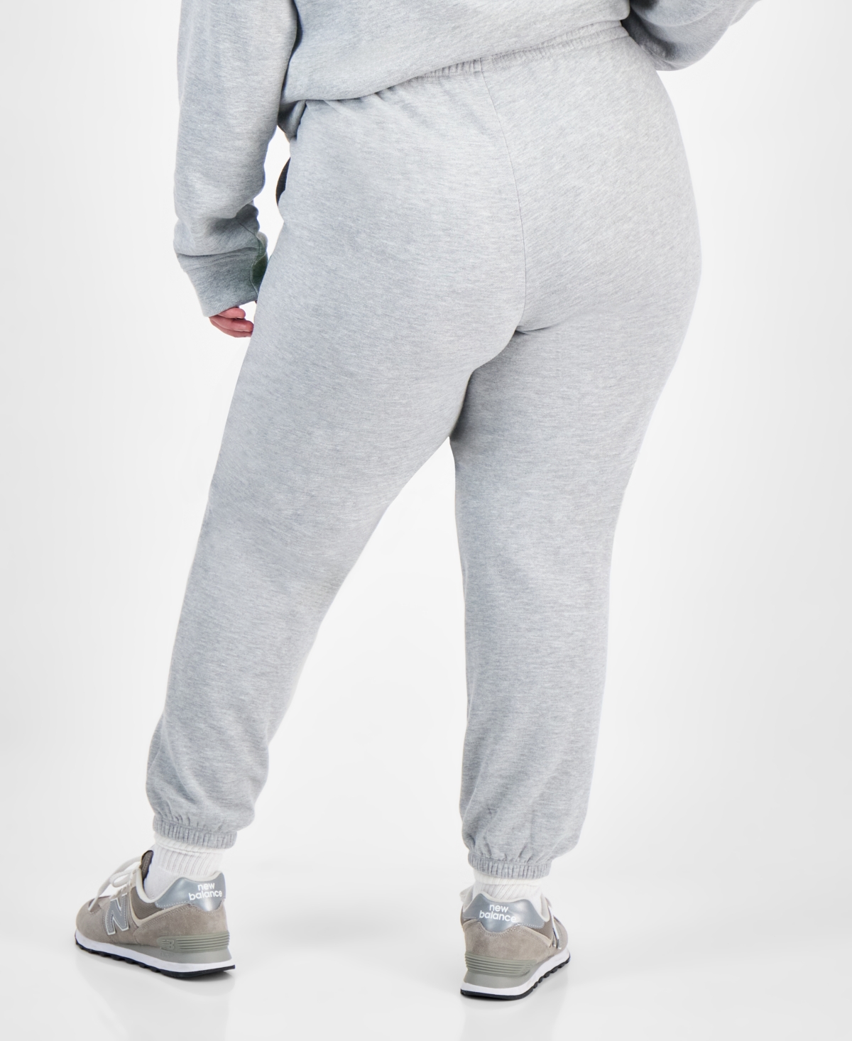 Love Tribe Trendy Plus Size Grinch Wreath Graphic Sweatpants In Gray