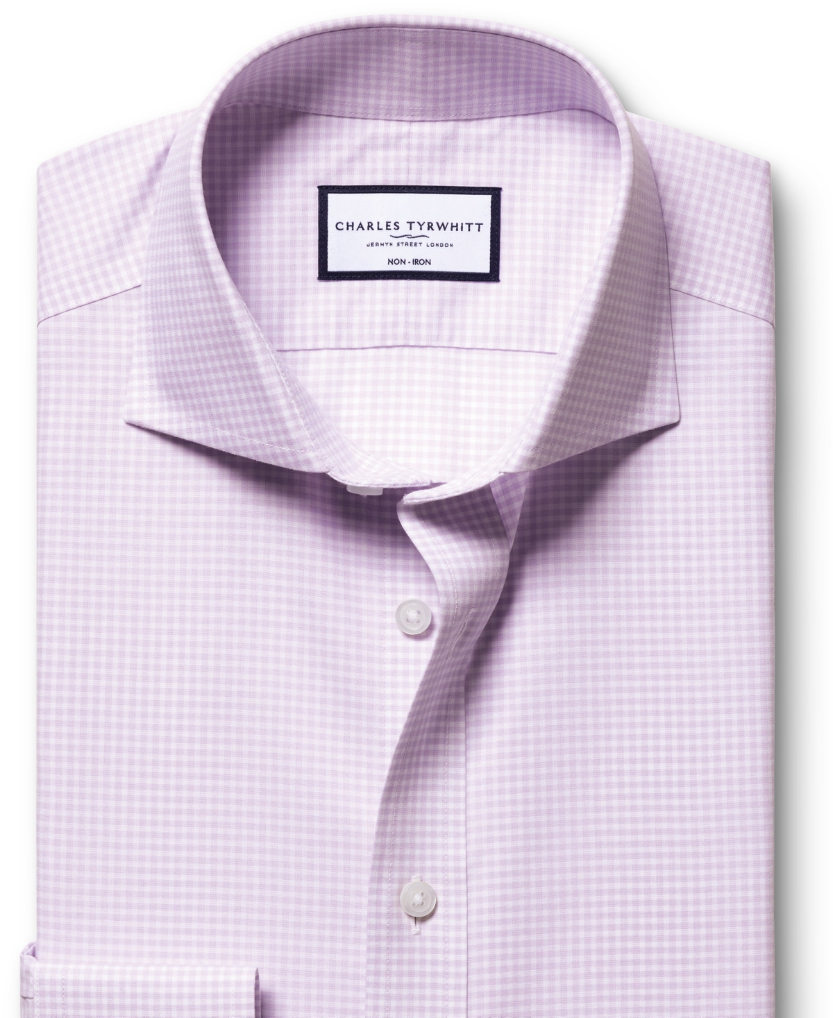 Charles Tyrwhitt Non-iron Poplin Gingham Shirt In Black
