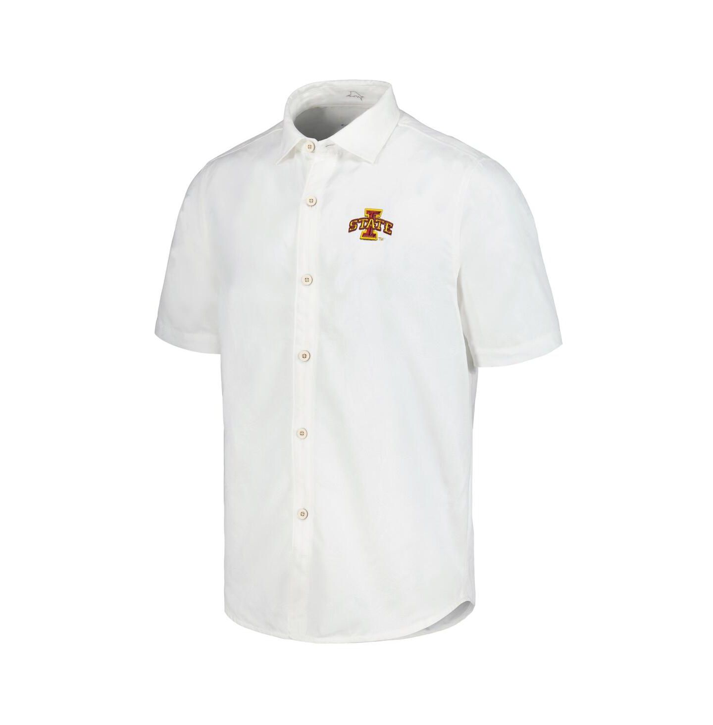 Мужская рубашка Tommy Bahama White Iowa State Cyclones Coconut Point Palm Vista IslandZone Camp Button-Up — фото 2