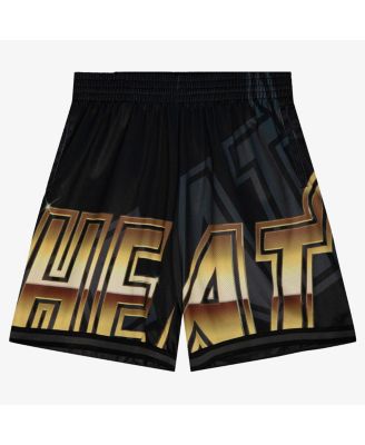 Mitchell & Ness - Men's Black Miami Heat Big Face 4.0 Fashion Shorts