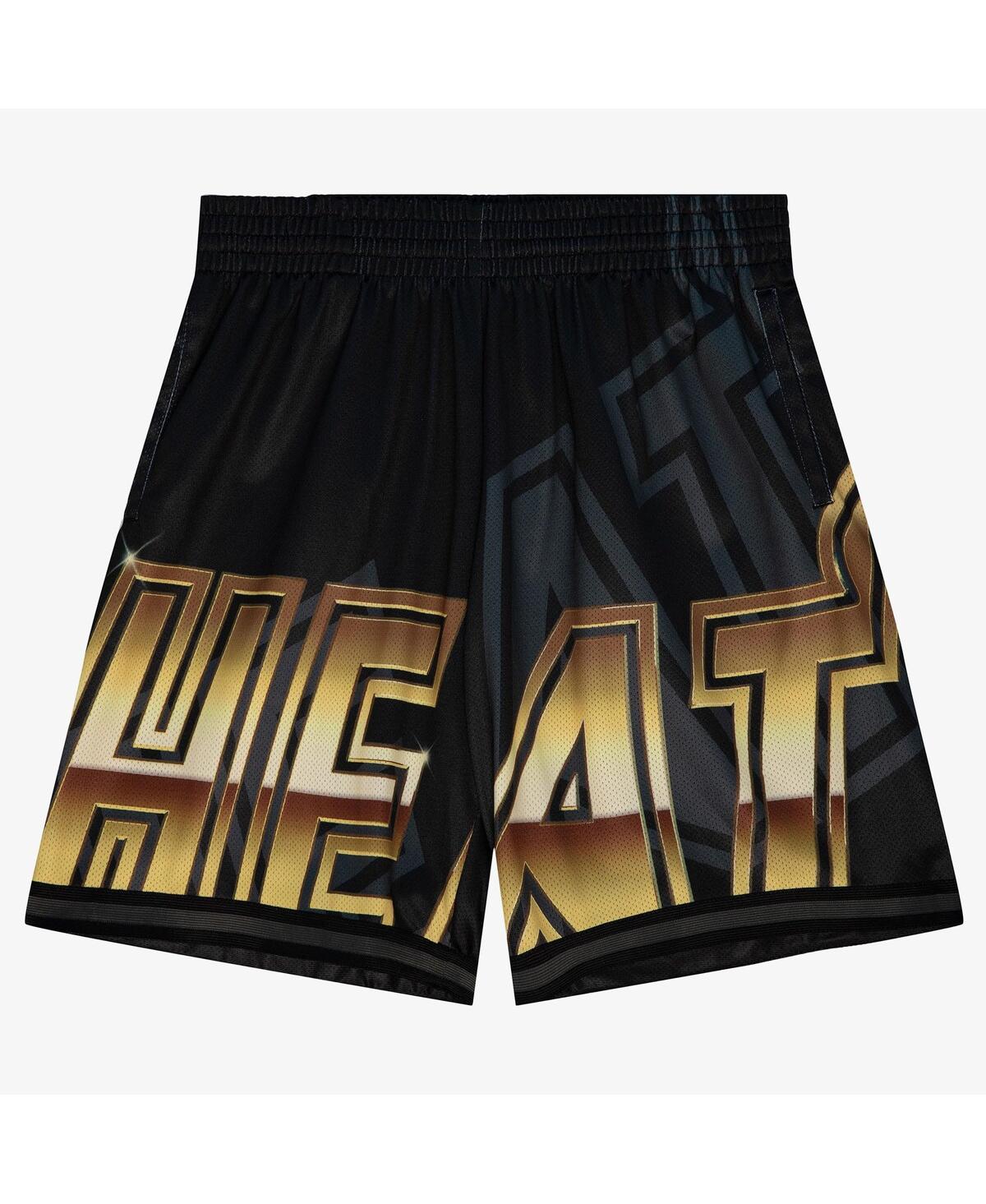 Men's Black Miami Heat Big Face 4.0 Fashion Shorts - Black