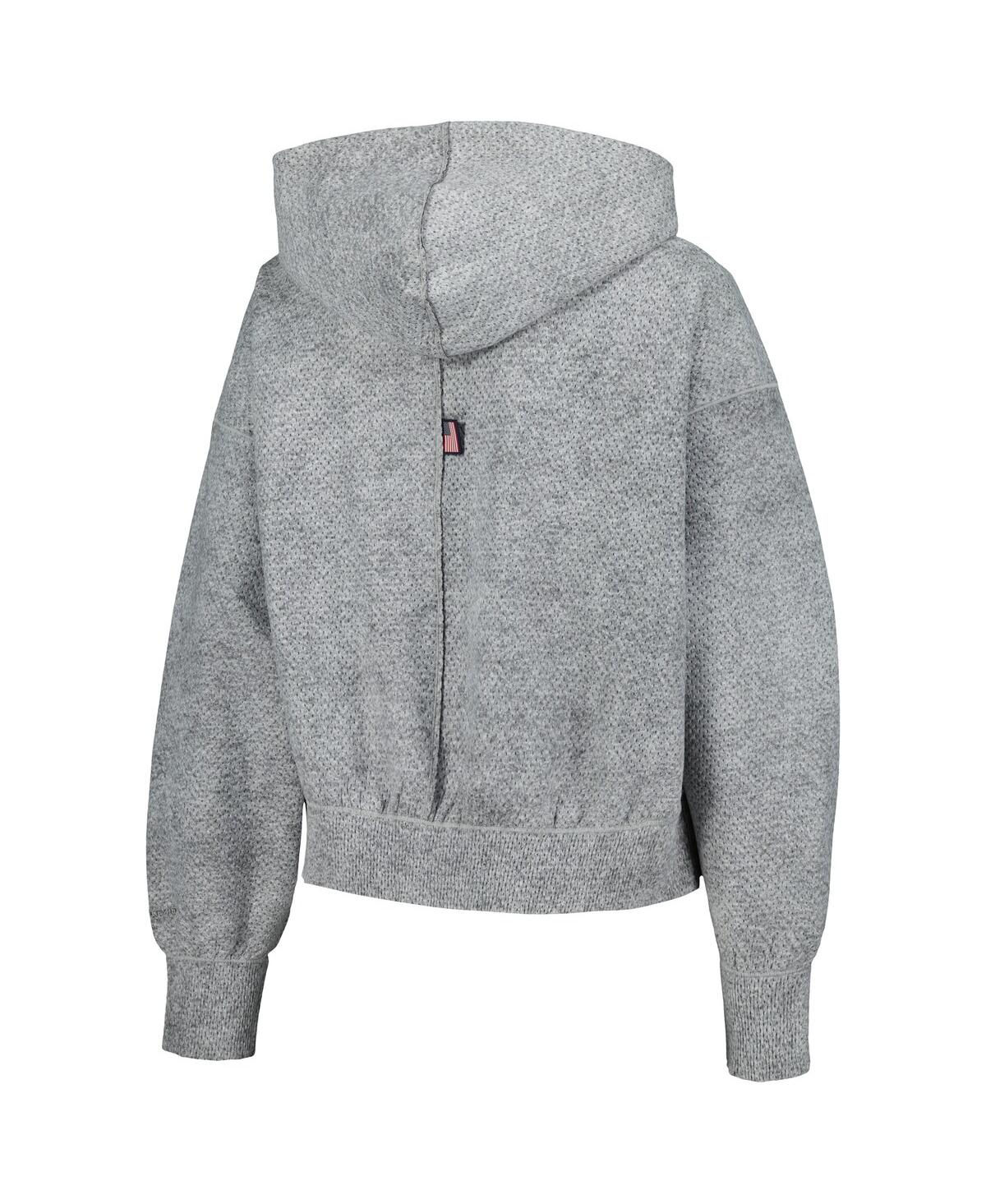Nike Gray Team Usa Media Day Oversized Cropped Hoodie Performance Full-zip Jacket In Gray