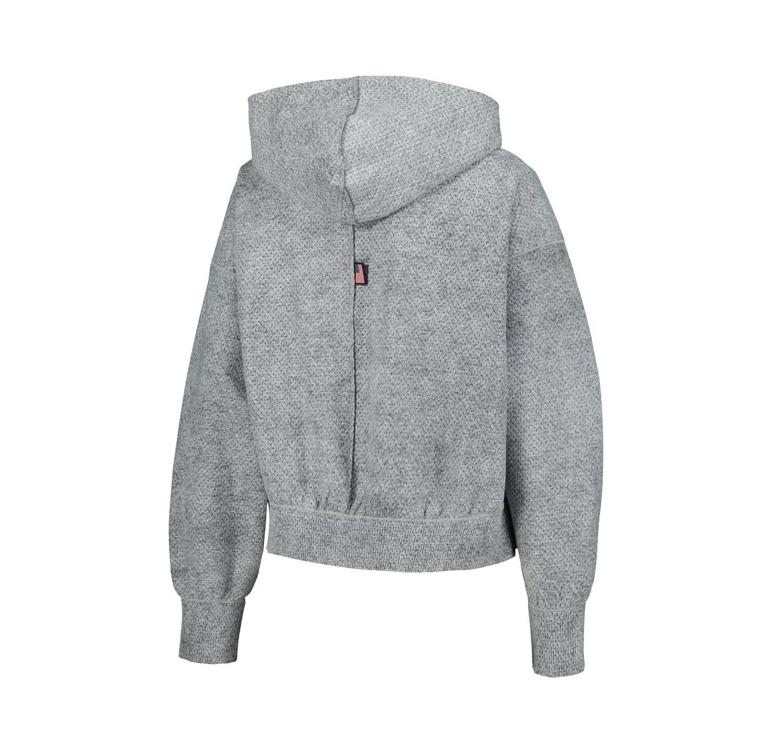 Women's Gray U.S. Paralympics 2024 Paralympics Media Day Oversized Cropped Performance Full-Zip Hoodie Jacket