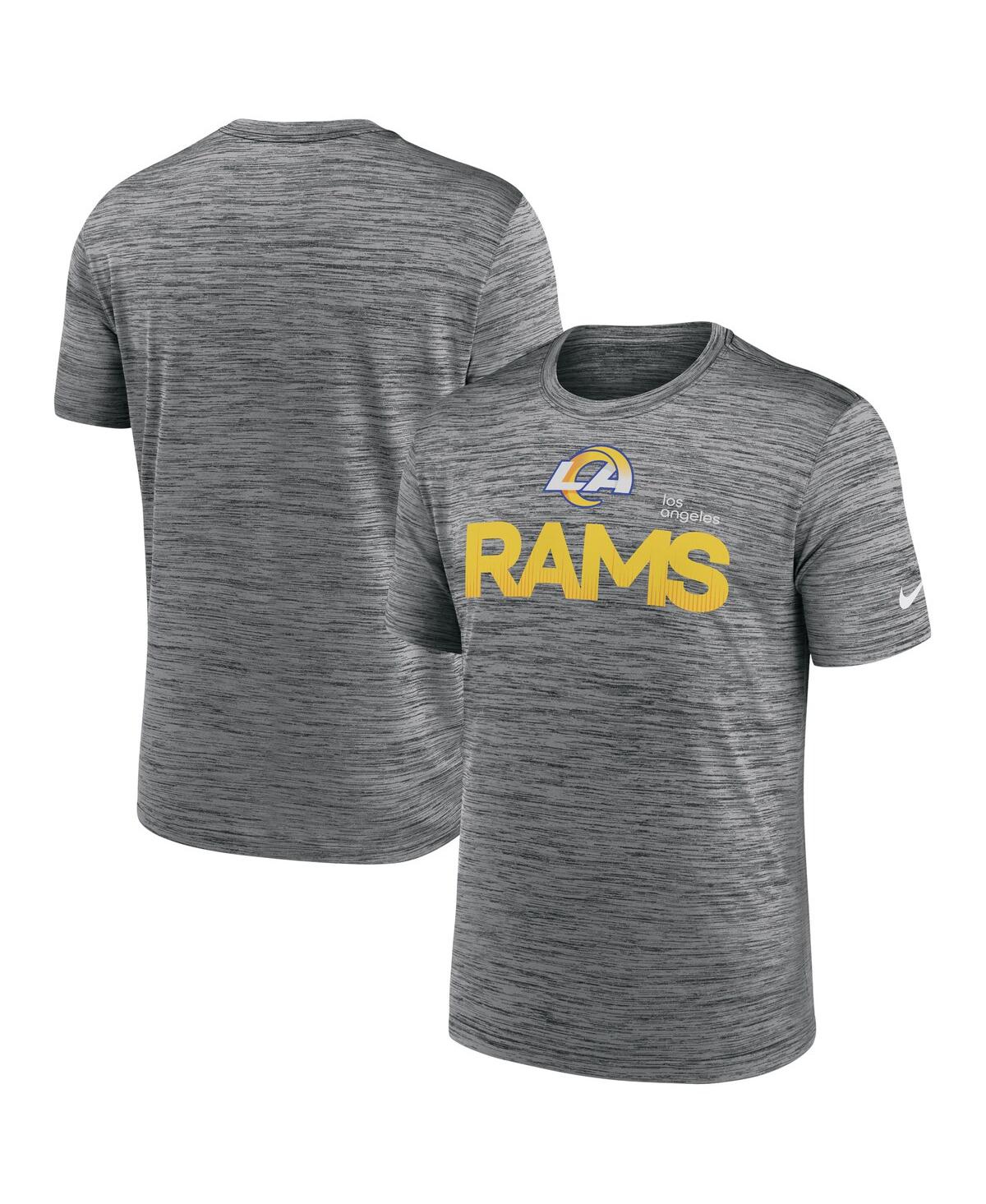 Nike Men's Anthracite Los Angeles Rams Blitz Velocity Modern Performance T-shirt In Gray