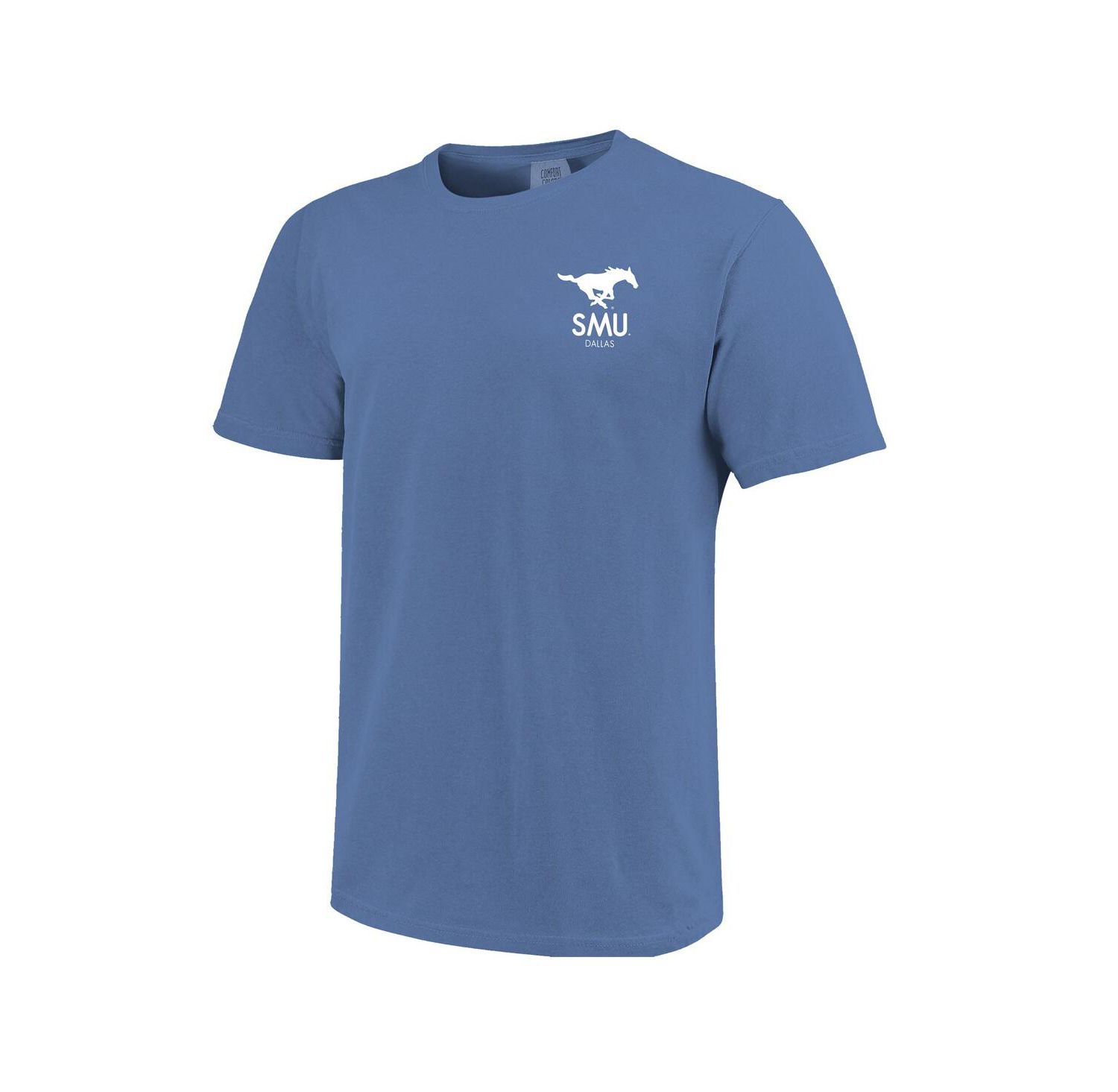 Men's and Women's Royal SMU Mustangs Scenic Comfort Colors T-Shirt