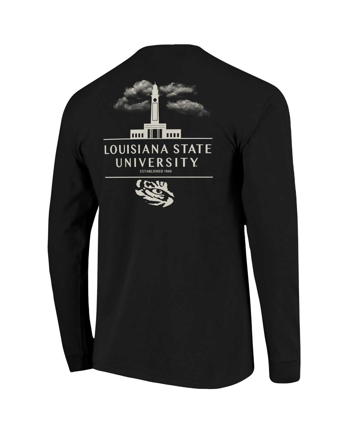 Image One Men's Black Lsu Tigers Comfort Colors Campus Nights Long Sleeve T-shirt In Black