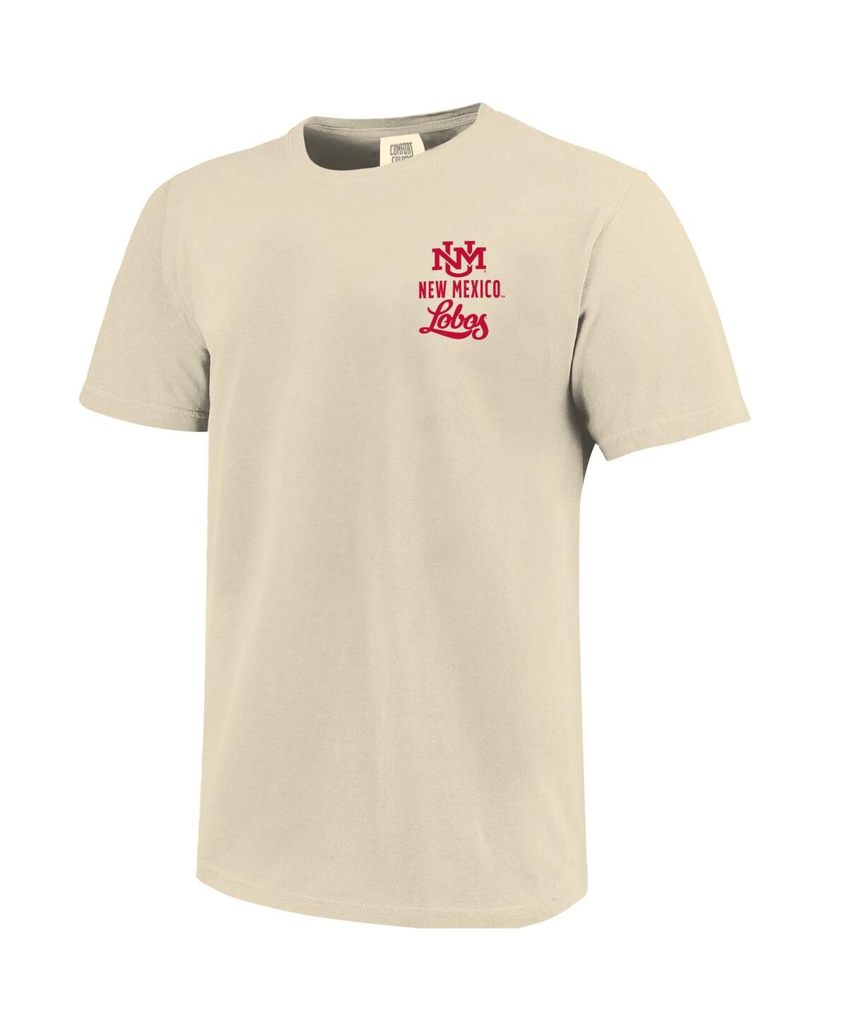 Image One Men's Cream New Mexico Lobos Comfort Colors Mascot Overlay T-shirt In Neutral