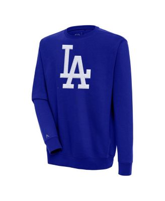 Antigua - Men's Royal Los Angeles Dodgers Victory Crewneck Chenille Pullover Sweatshirt
