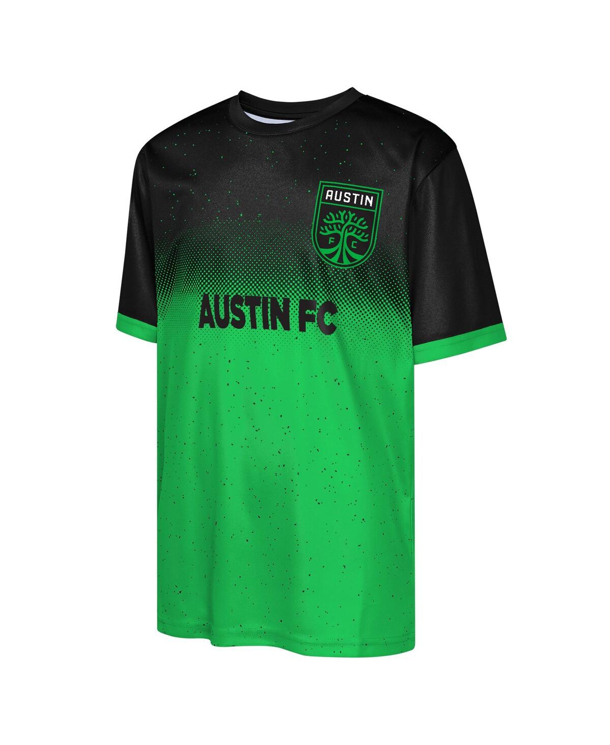 Outerstuff Big Boys And Girls Black Austin Fc Stalwart Defender T-shirt In Green