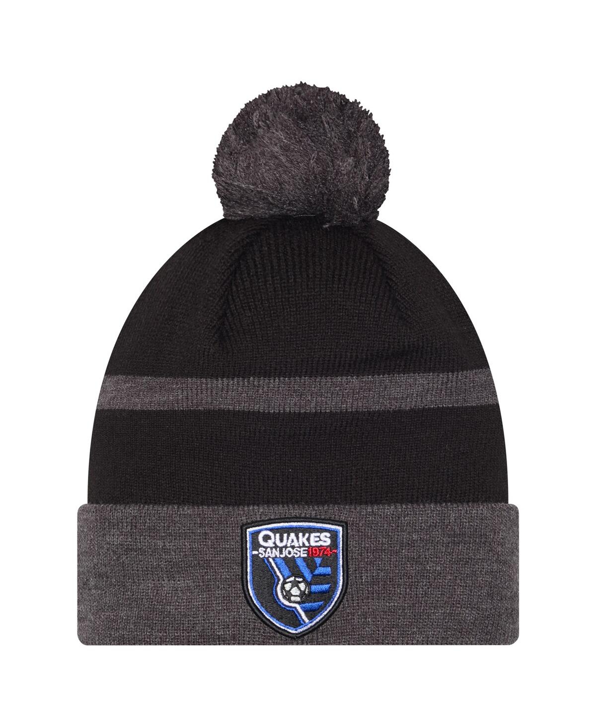 Men's Black San Jose Earthquakes 2025 Kickoff Cuffed with Pom Knit Hat - Black
