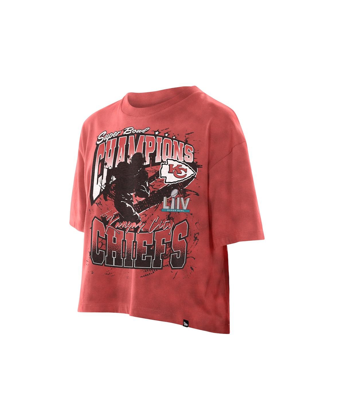 New Era Women's Red Kansas City Chiefs Cropped Boxy Sport Classics Mineral Wash T-shirt In Red