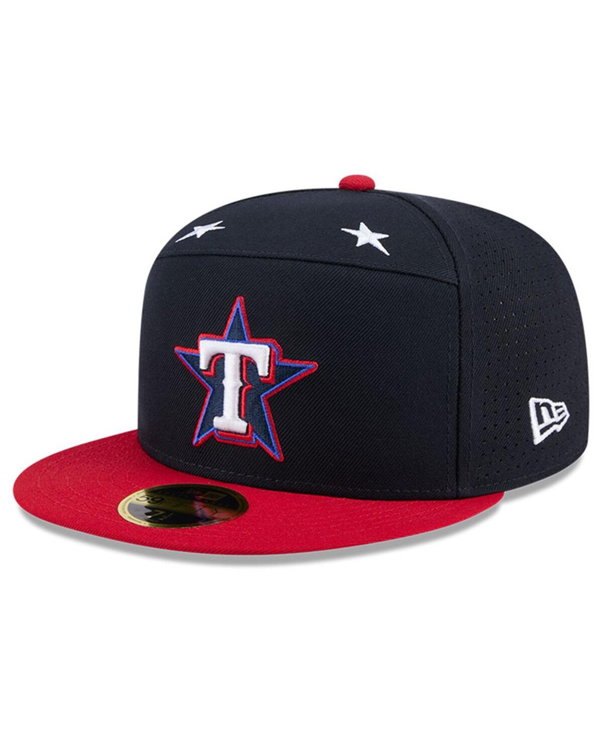New Era Men's Navy/red Texas Rangers 2025 Mlb All-star Game Workout Side Patch 59fifty Fitted Hat In Blue