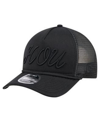 New Era - Men's Black Houston Astros City Initial 9FORTY A-Frame M-Crown Adjustable Trucker Hat