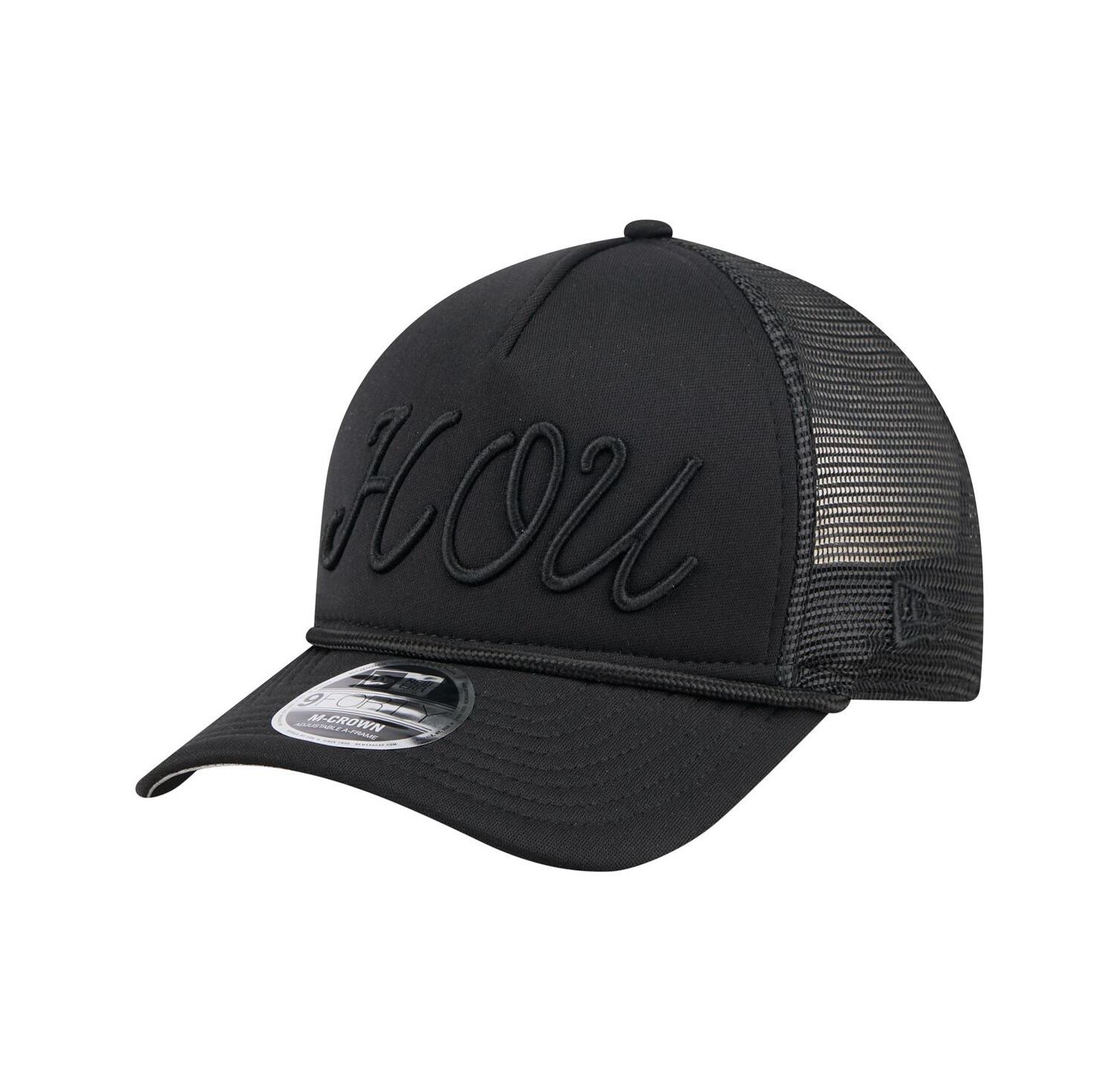 Men's Black Houston Astros City Initial 9FORTY A-Frame M-Crown Adjustable Trucker Hat