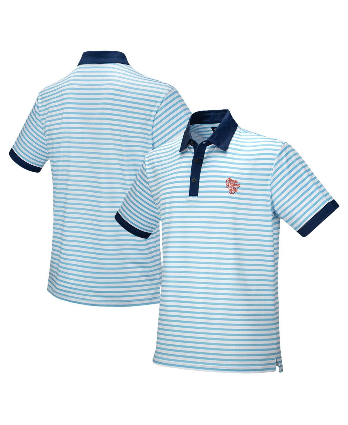 Men's Blue the Allman Brothers Band Striped Polo Shirt - Blue