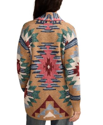 Women's Southwest Shawl-Collar Cotton Cardigan