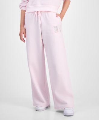 Juniors' Fleece Wide-Leg Sweatpants